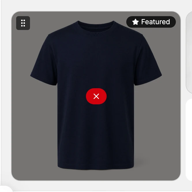 Step 4: Hover a tile to reveal its controls, then click the red remove control (1) to remove the item